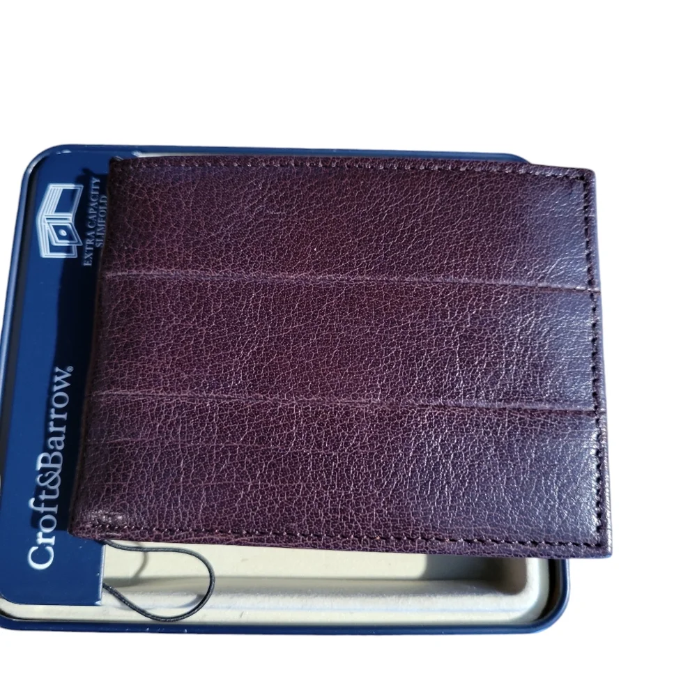 NWT Crofts & Barrow Leather Men's Slim Bifold Wallet